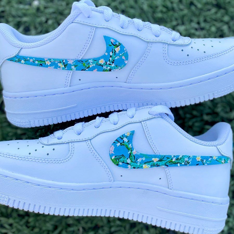 Sapphire Cherry Blossoms Custom AF 1s Shoes