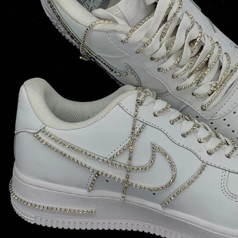 Silver Rhinestone Custom AF 1s Shoes