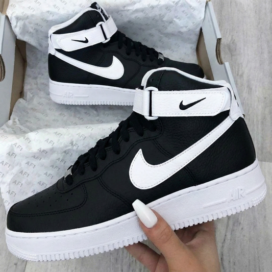Simple Black White Custom AF 1s Shoes
