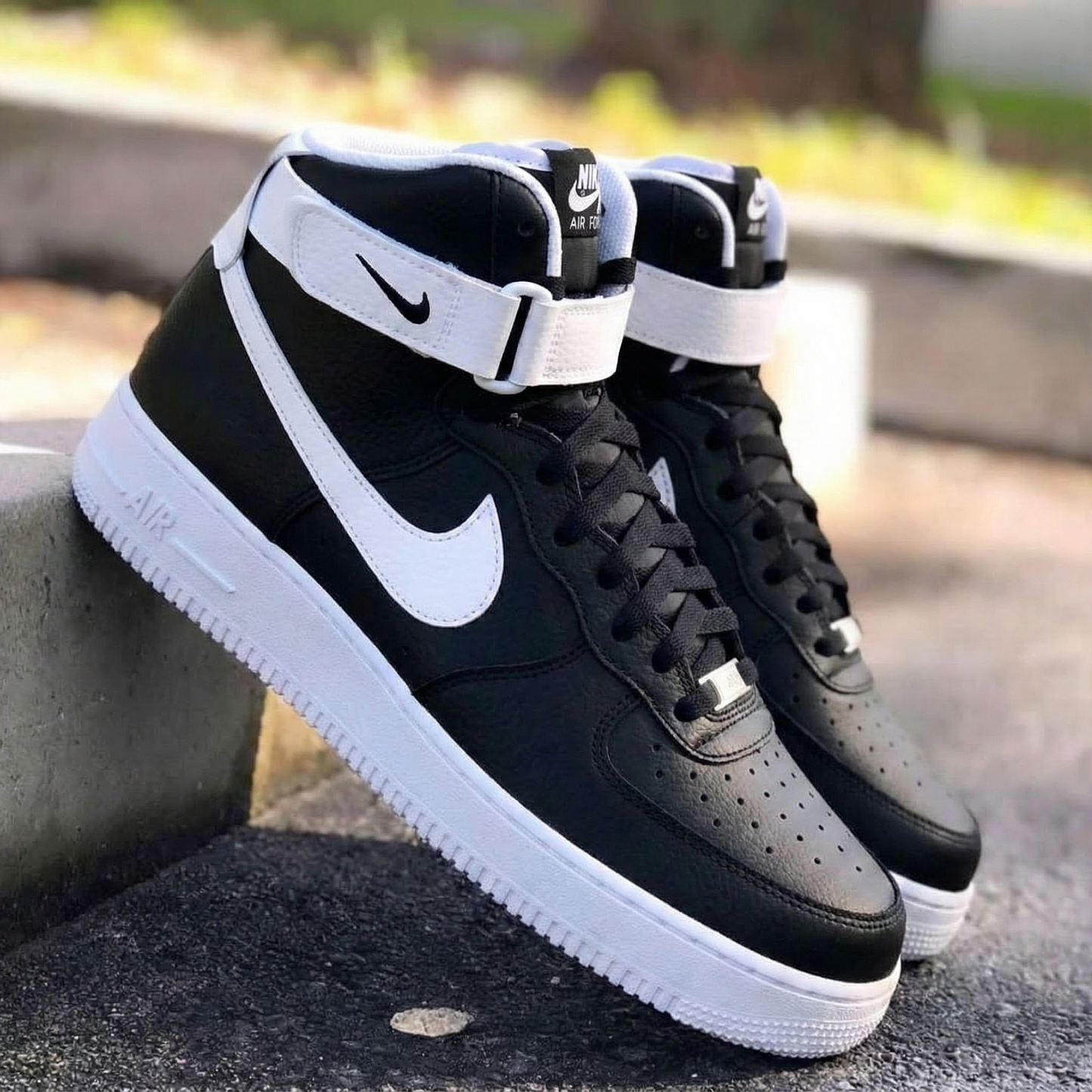 Simple Black White Custom AF 1s Shoes