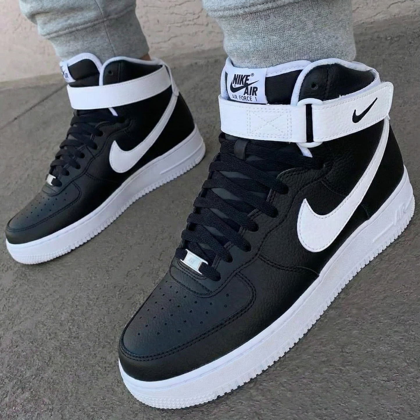 Simple Black White Custom AF 1s Shoes