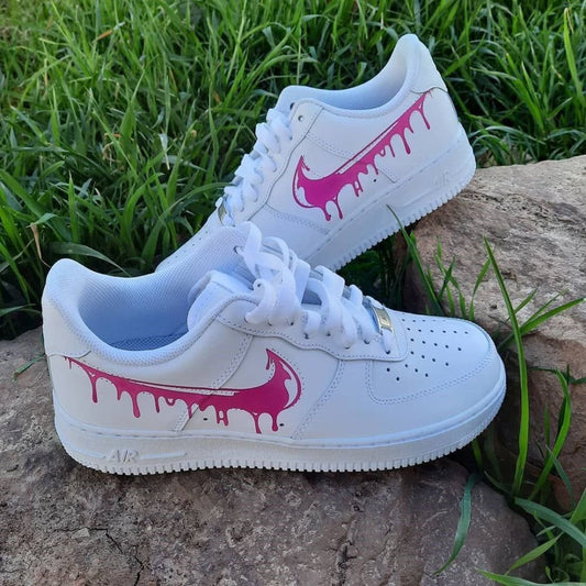 Soft Pink Dripping Custom AF 1s Shoes