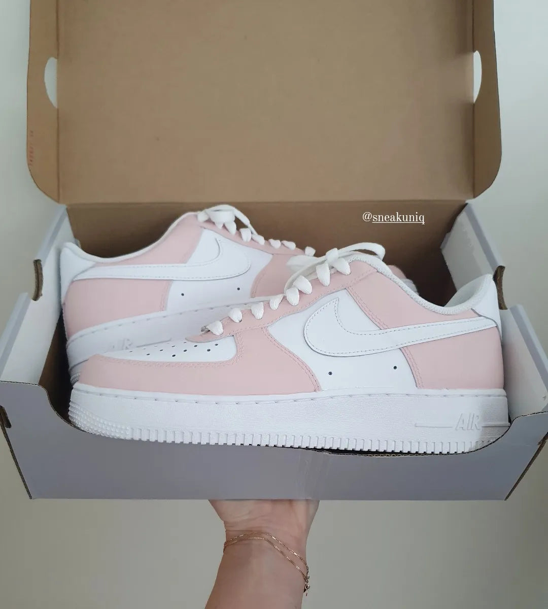 Sweet Baby Pink White Custom AF 1s Shoes