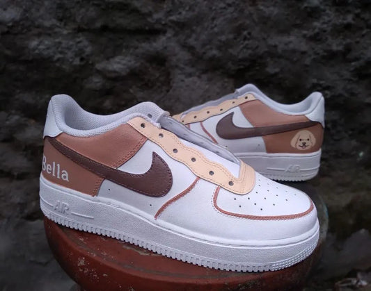Tan Dog - themed Custom AF 1s Shoes