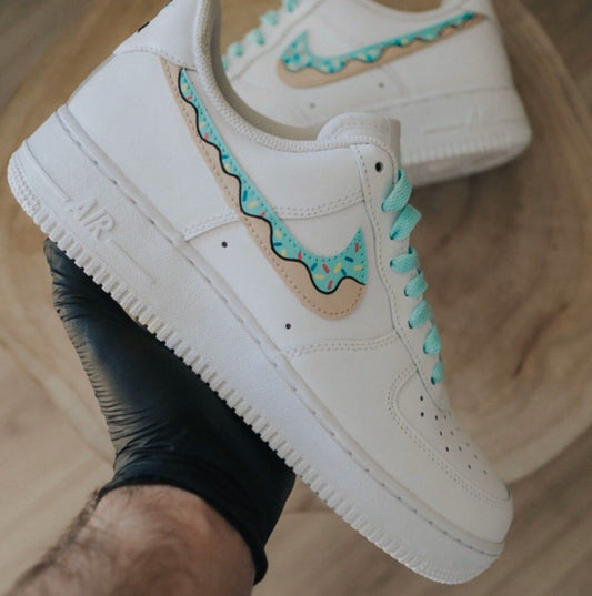 Teal Sprinkle Custom AF 1s Shoes