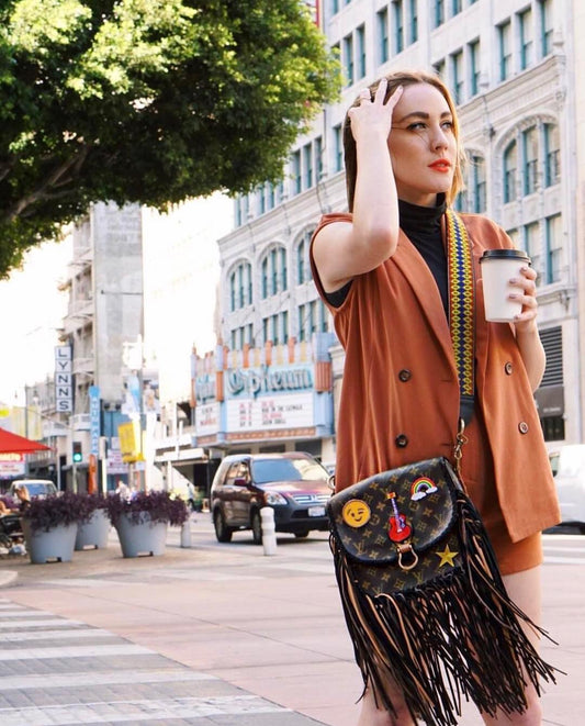Hand Painted Custom Fringe Crossbody Bag
