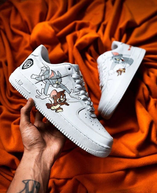 Tom And Jerry Chase Design Custom AF 1s Shoes