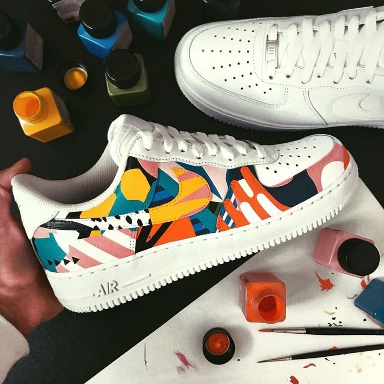 Vibrant Geometric Patterns Custom AF 1s Shoes