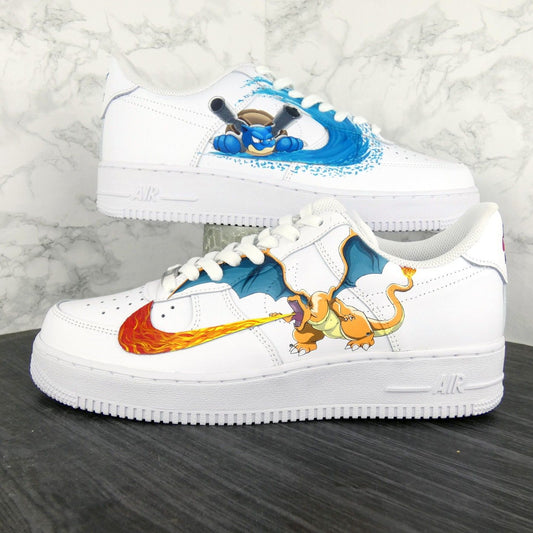Vivid Blue Orange Pokemon Custom AF 1s Shoes