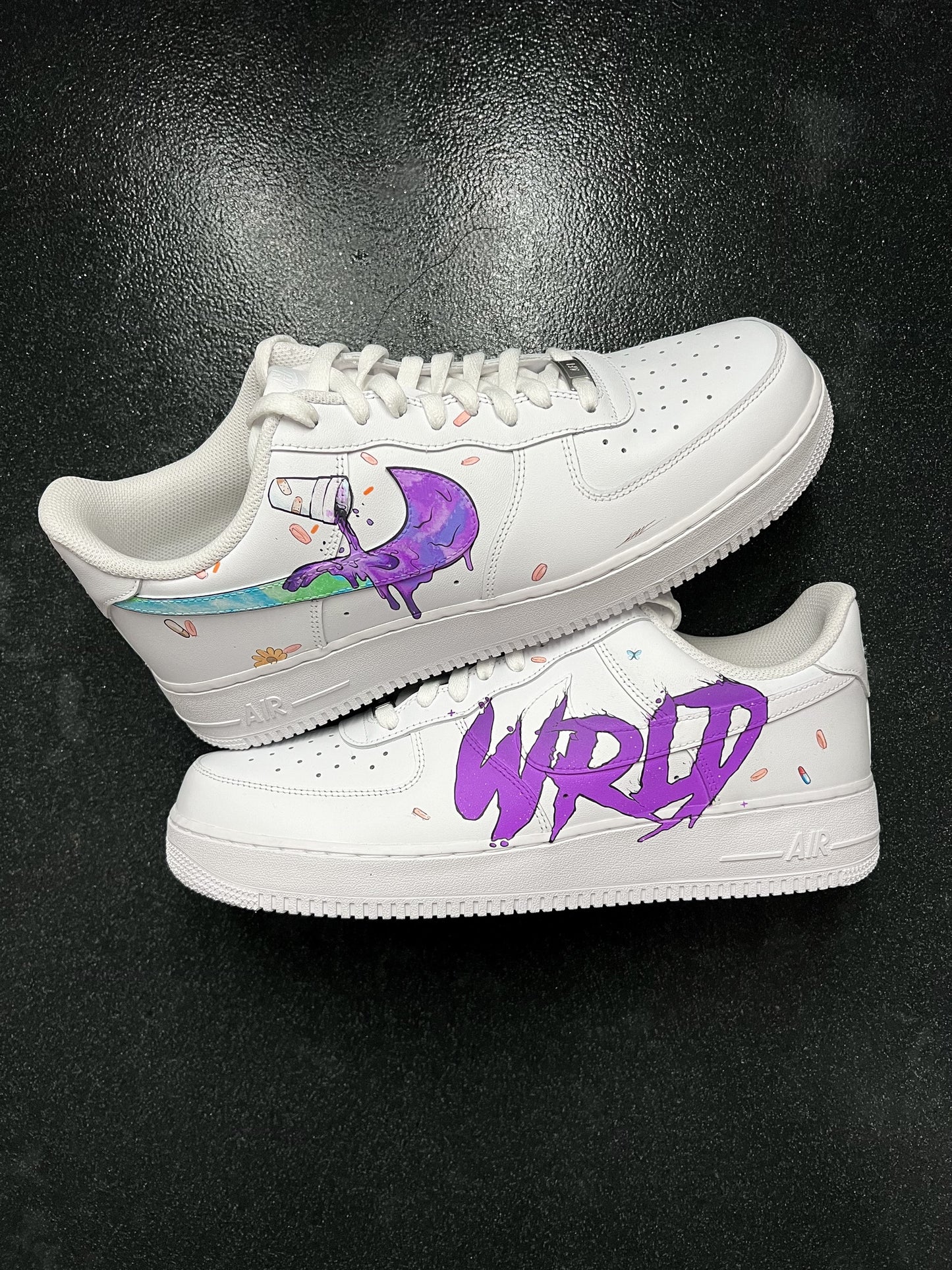 Vivid Purple Graffiti Custom AF 1s Shoes