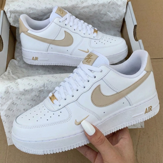 Warm Beige Gold Custom AF 1s Shoes