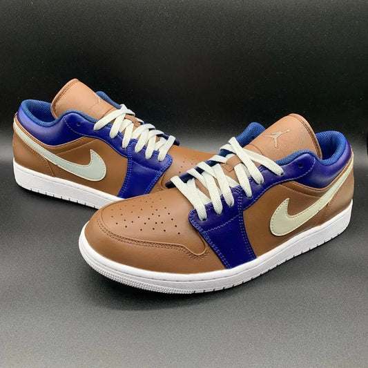 Warm Brown with Cool Blue Custom AJ 1s Shoes