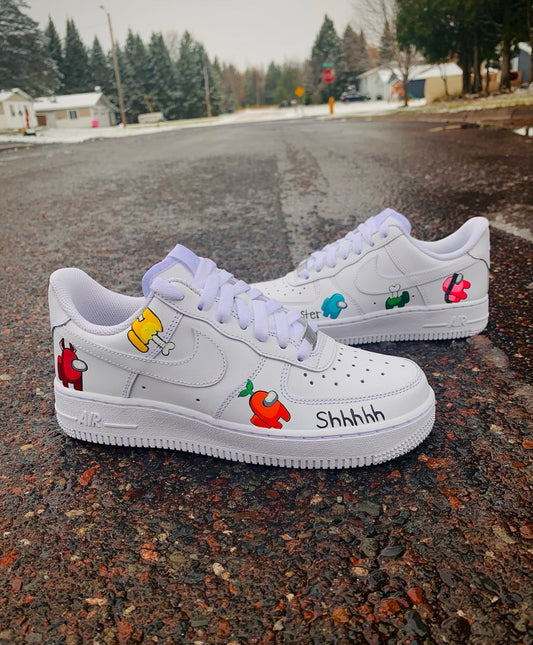 White Among Us Themed Custom Air Force 1 Shoes