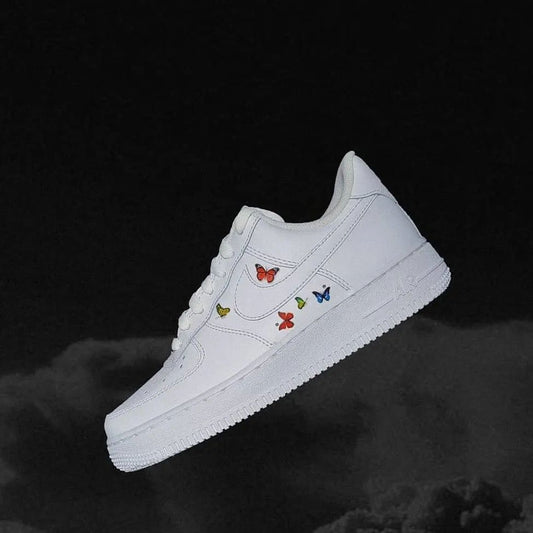 White Butterfly Custom AF 1s Shoes