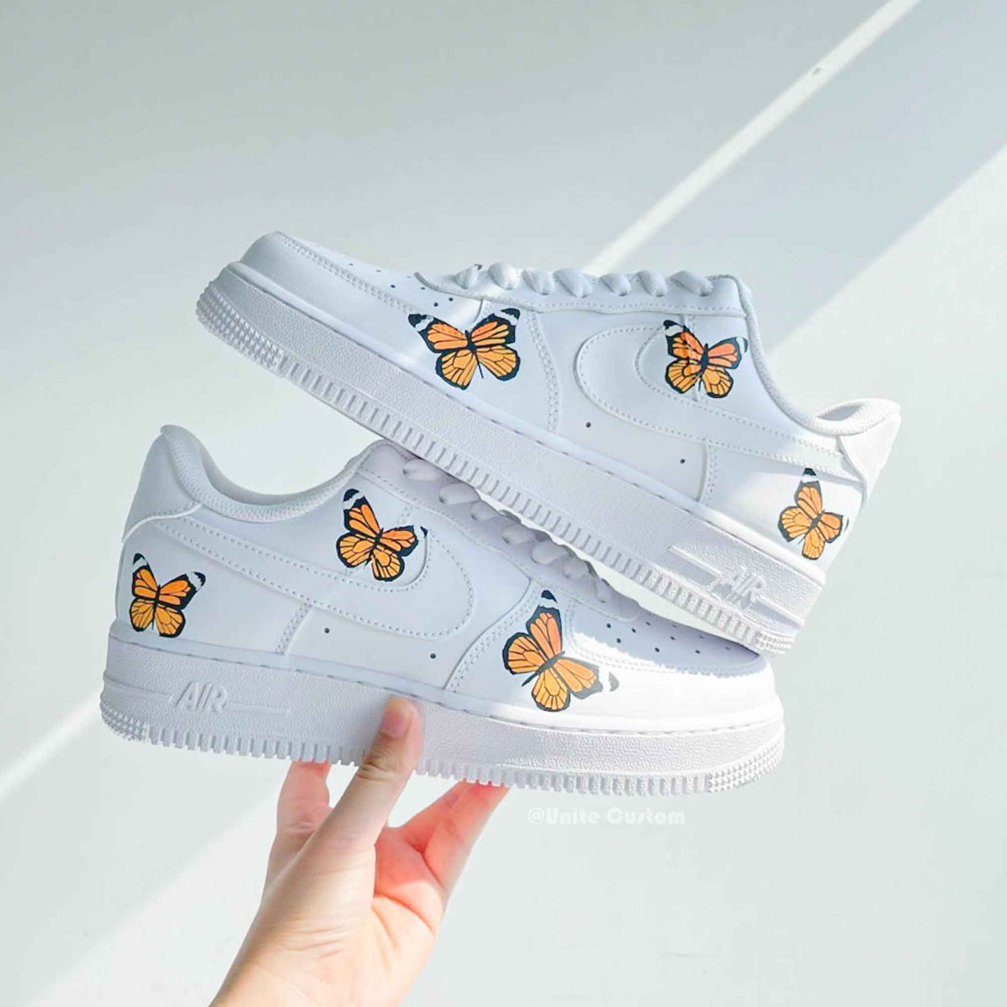 White Butterfly Custom Air Force 1 Shoes