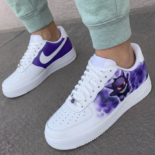White Purple Gengar Custom AF 1s Shoes
