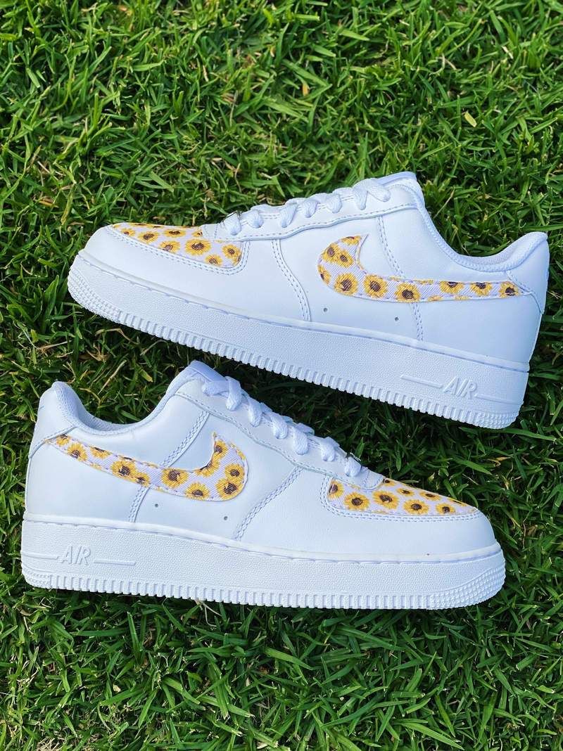 White Sunflower Custom Air Force 1 Shoes