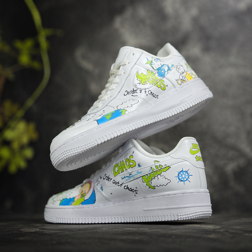 Hand Painted Rick and Morty Custom Air Force 1 Sneakers