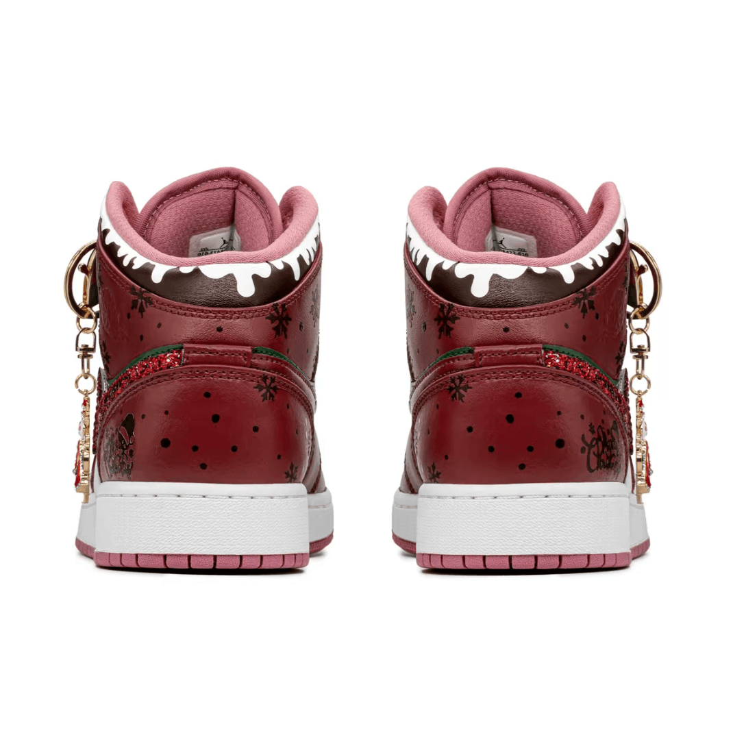 Christmas Gift Xmas Custom Air Jordan 1 Dark Red