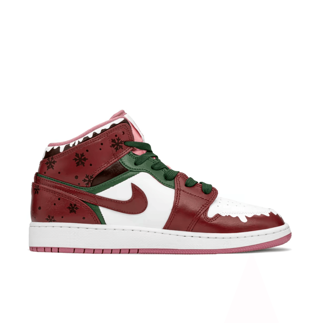 Christmas Gift Xmas Custom Air Jordan 1 Dark Red