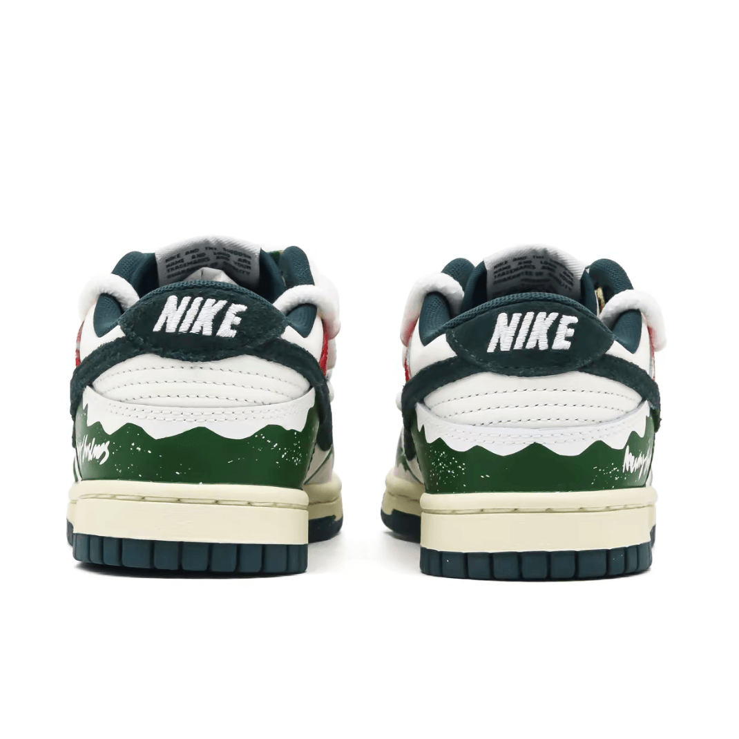 Christmas Gift Xmas Custom Dunk Green Red Snowflakes