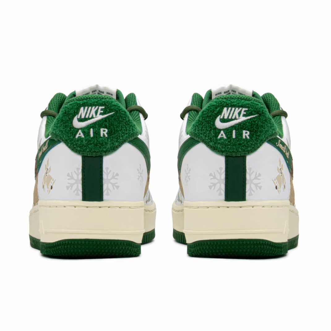 Christmas Gift Xmas Custom Air Force 1 Red Green Khaki Christmas Tree And Bells