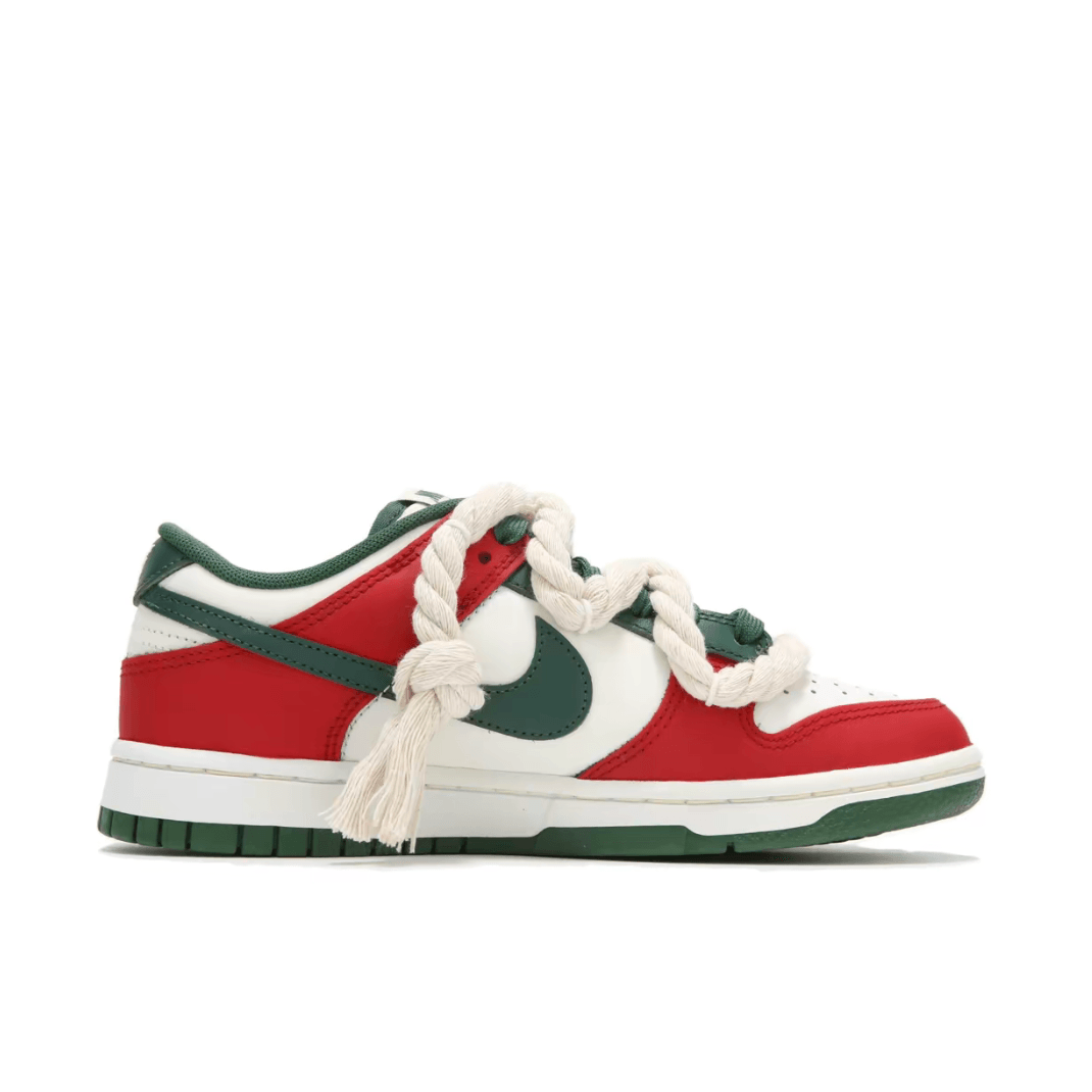 Christmas Gift Xmas Custom Dunk Red Green Thick Laces