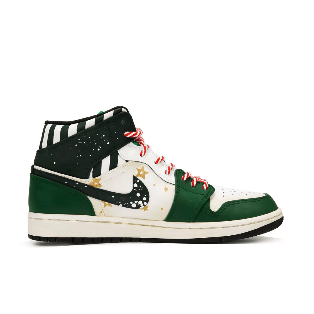 Christmas Gift Xmas Custom Air Jordan 1 Dark Green High