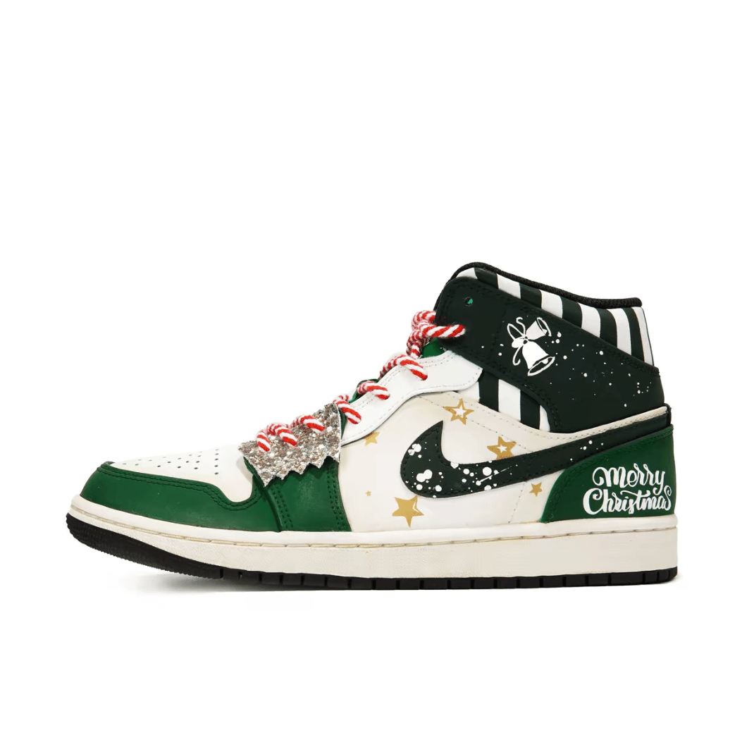 Christmas Gift Xmas Custom Air Jordan 1 Dark Green High