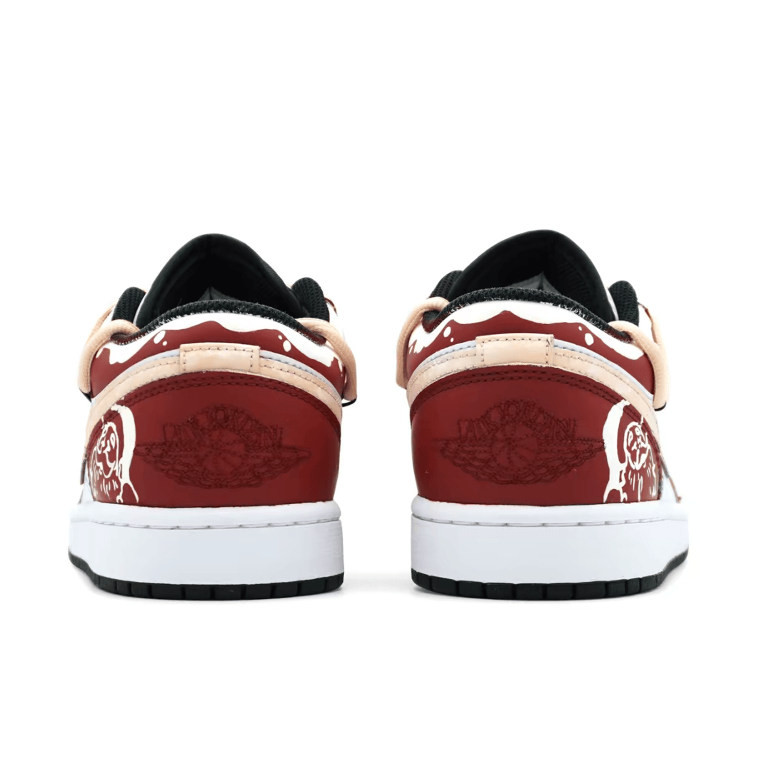 Christmas Gift Xmas Custom Air Jordan 1 Red White Snowflake