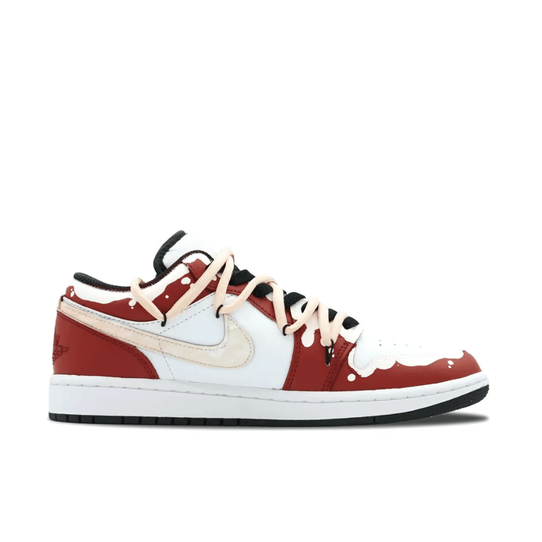 Christmas Gift Xmas Custom Air Jordan 1 Red White Snowflake