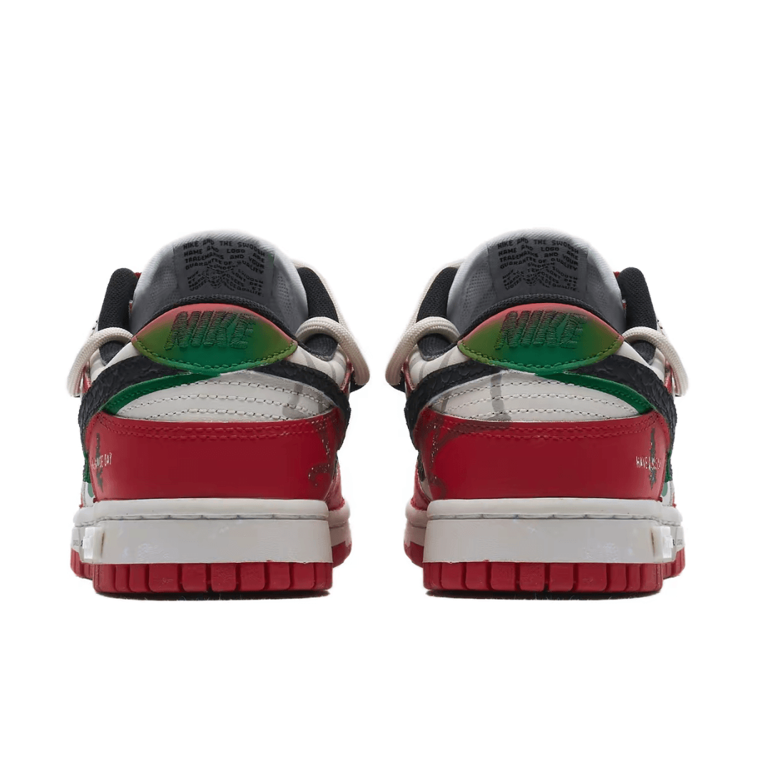 Christmas Gift Xmas Custom Dunk Red White Green Black Swoosh