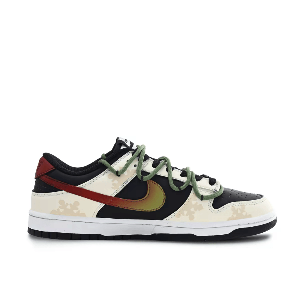Christmas Gift Xmas Custom Dunk Apricot Black Green-red Gradient Swoosh