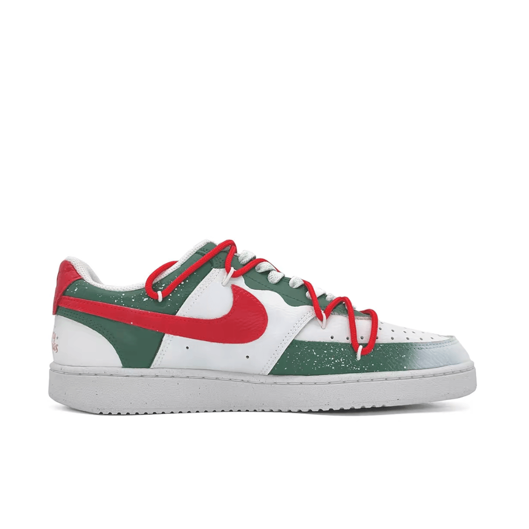 Christmas Gift Xmas Custom Air Force 1 Green Red Elk Snowflake Christmas Tree Print