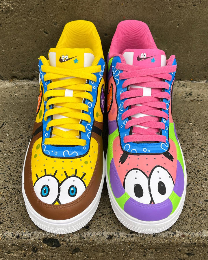 Yellow Pink SpongeBob Custom AF 1s Shoes