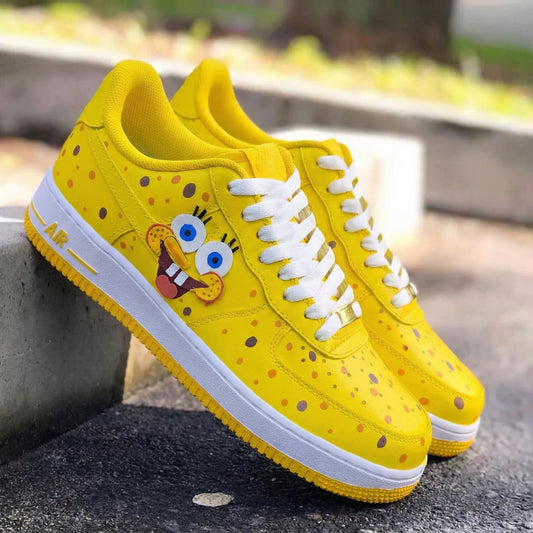 Yellow SpongeBob Custom AF 1s Shoes