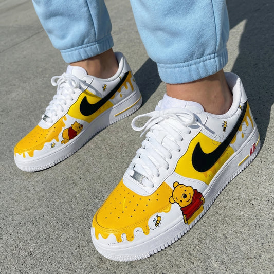 Yellow Winnie - the - Pooh Custom AF 1s Shoes
